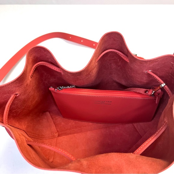 Lancaster Paris Orange Leather Bucket Bag - Picture 8 of 12
